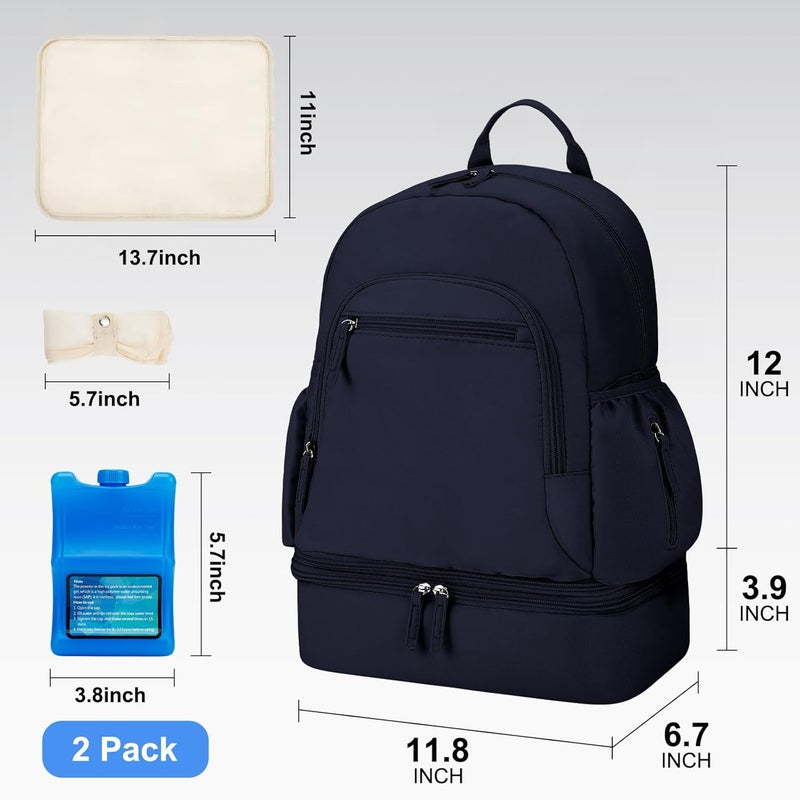 GDNasist Breast Pump Backpack Fit for Spectra S1 and S2 with Removable Cooler Compartment, Pumping Bag for Pump Accessories, Breast Pump Bag for Work, Travel and Family Use Blue - Image 2